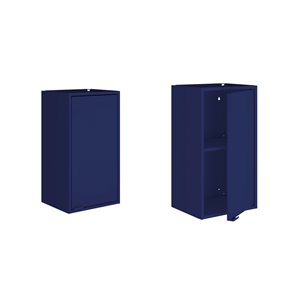 Manhattan Comfort Smart Floating Storage Cabinet - Blue - 2-Piece