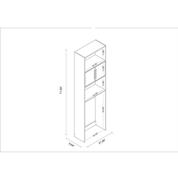 Manhattan Comfort Bathroom Storage Over, Bathroom Shelves Dimensions