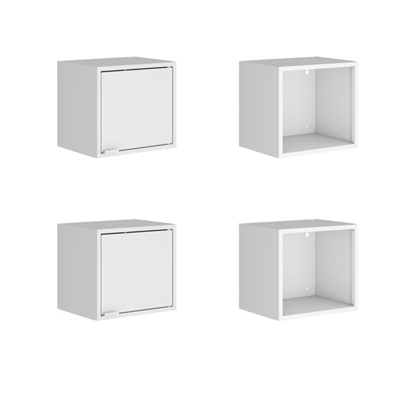 Manhattan Comfort Smart Floating Cube Cabinet In White 12GMC1 