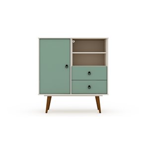 Manhattan Comfort Tribeca Dresser - 40.75-in x 43.7-in - Off-White/Green Mint