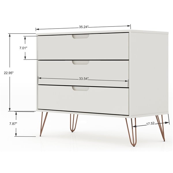 Manhattan Comfort Rockefeller Dresser - 35.24-in x 28.86-in - Off-White