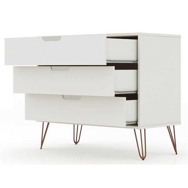 Manhattan Comfort Rockefeller Dresser - 35.24-in x 28.86-in - Off-White