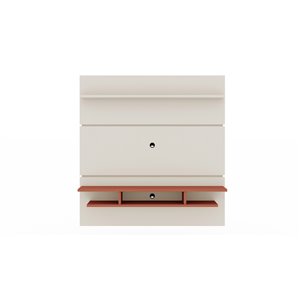 Manhattan Comfort Tribeca Entertainment Center- 62.99-in - Off-White and Terra Orange Pink