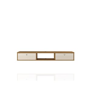 Manhattan Comfort Liberty Floating Office Desk - 62.99-in - Cinnamon Brown/Off-White