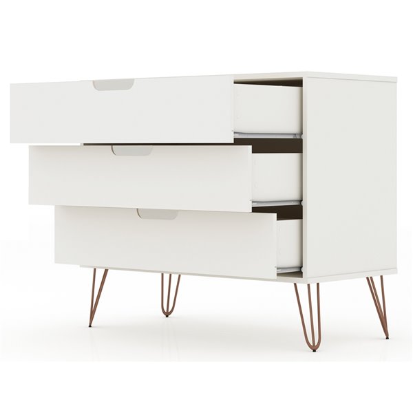 Manhattan Comfort Rockefeller Dresser - 35.24-in x 28.86-in - White