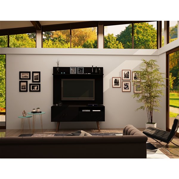 Manhattan Comfort Tribeca TV Stand and Panel - 53.94-in - Black