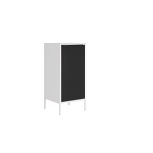 Manhattan Comfort Smart Square End Table - 13.77-in x 29.92-in - White and Black