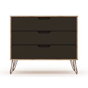 Manhattan Comfort Rockefeller Dresser - 35.24-in x 28.86-in - Natural Brown/Grey