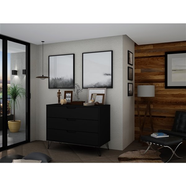 Manhattan Comfort Rockefeller Dresser - 35.24-in x 28.86-in - Black