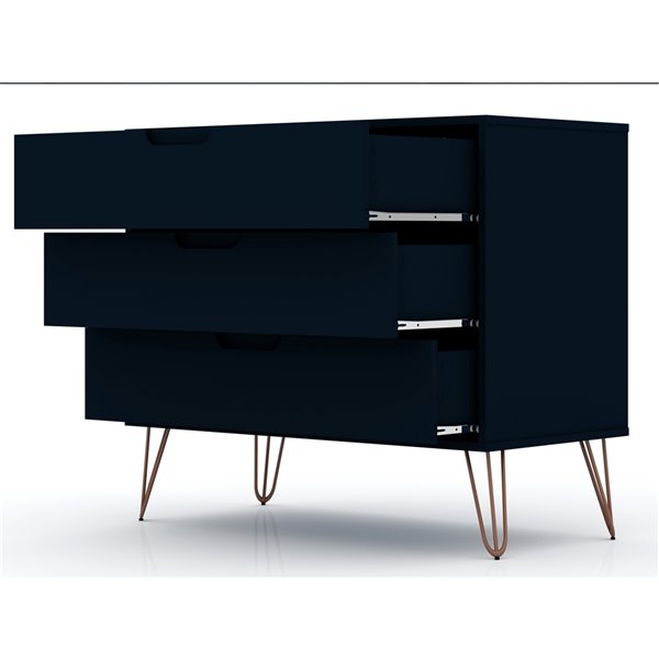 Manhattan Comfort Rockefeller Dresser - 35.24-in x 28.86-in - Midnight Blue