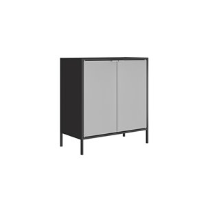 Manhattan Comfort Smart Office Cabinet 27.55-in x 29.92-in - Black and Grey