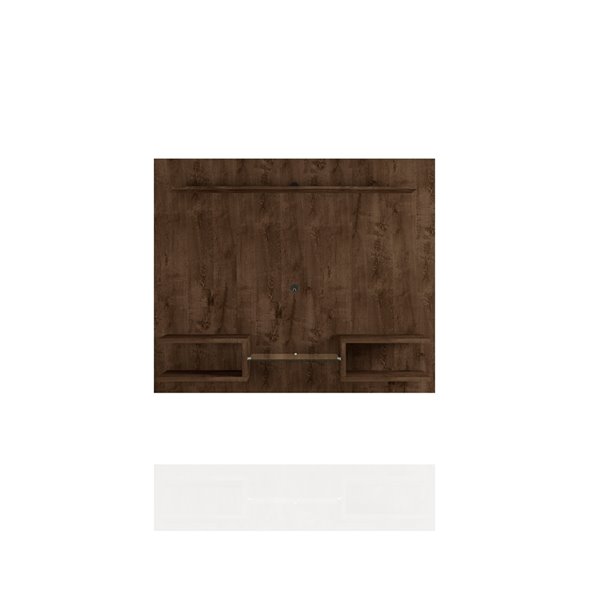 Manhattan Comfort Plaza Floating Entertainment Center - 64.25-in - Rustic Brown