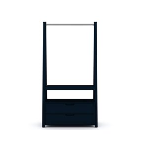 Manhattan Comfort Rockefeller Open Wardrobe Armoire - 38.62-in x 71.42-in - Midnight Blue