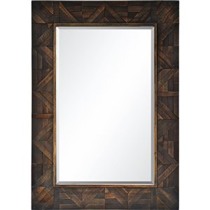 Notre Dame Design Maddy Decorative Mirror - 30-in x 42-in - Dark Wood