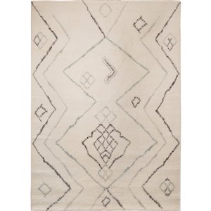Tapis décoratif Dartmouth de Notre Dame Design, 7 pi x 5 pi, blanc cassé