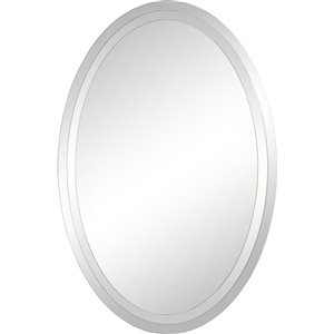 Notre Dame Design Inclusion Oval Decorative Mirror - 24-in x 36-in - Silver