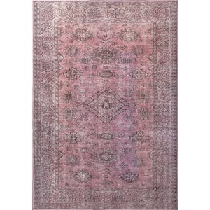 Tapis décoratif Dante de Notre Dame Design, 7 pi x 5 pi, rouge