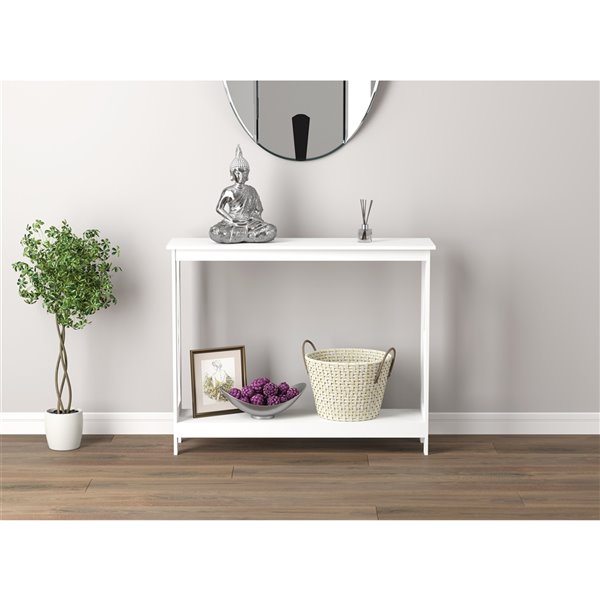 Safdie & Co. Console Table - 1 Shelf - 39.5-in - White