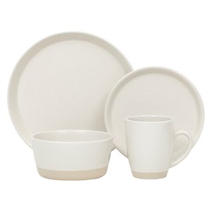 Safdie & Co. Dinnerware Set Stoneware Cream 16 Piece