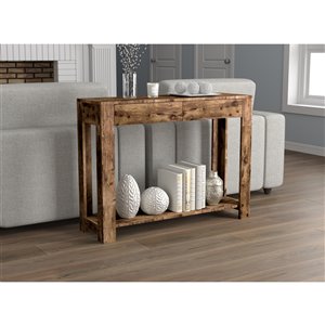 Safdie & Co. Console Table- 2 Drawers and 1 Shelf - 40-in - Brown Reclaimed Wood