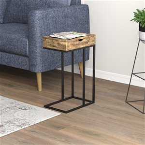Safdie & Co. Accent Table - 1 Drawer - 15.75-in - Brown Reclaimed Wood