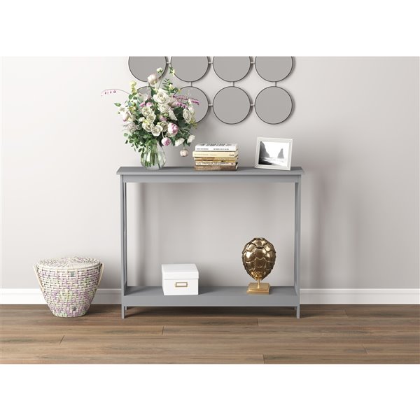 Safdie & Co. Console Table - 1 Shelf - 39.5-in - Grey