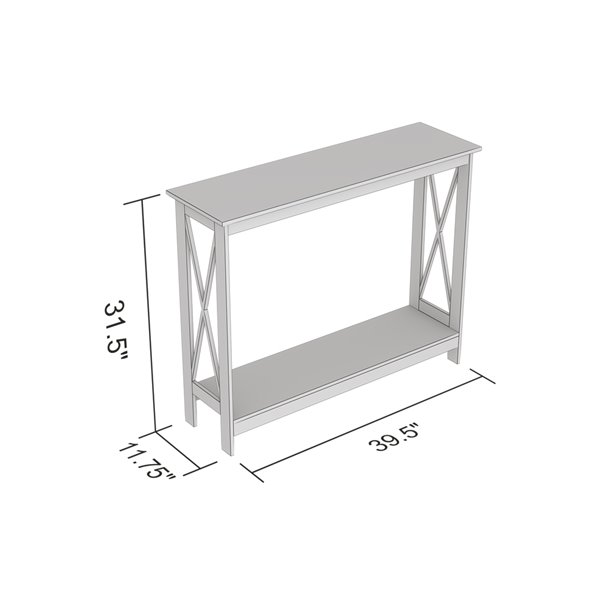 Safdie & Co. Console Table - 1 Shelf - 39.5-in - Grey