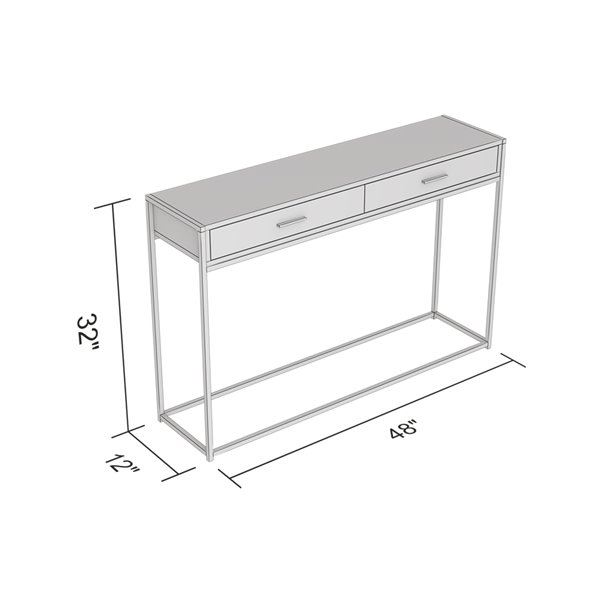 Safdie Co Console Table 2 Drawers, What Are The Dimensions Of A Console Table