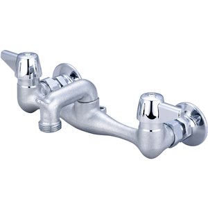 Central Brass Two Handle Wallmount Service Sink Faucet - Polished Chrome