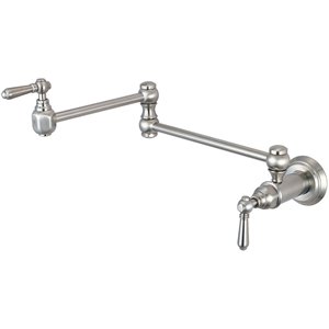 Pioneer Industries Americana Wall Mount Pot Filler - Brushed Nickel