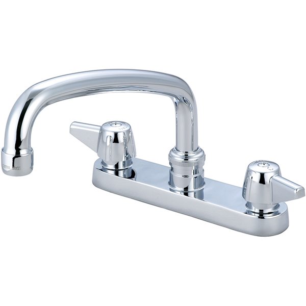 Central Brass Two Handle Cast Brass Kitchen Faucet without Side Spray - Polished Chrome