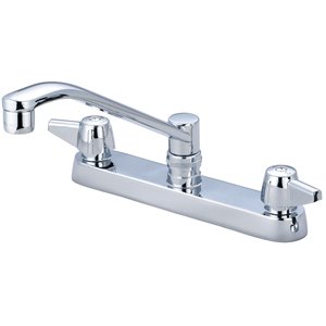 Central Brass Two Handle Cast Brass Kitchen Faucet - Polished Chrome