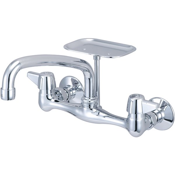 Central Brass Two Handle Wallmount Kitchen Faucet Polished Chrome   330741608 MainImage 001 L 