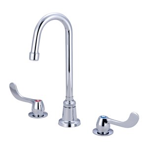 Central Brass Two Handle Concealed Ledge Kitchen Faucet - Polished Chrome