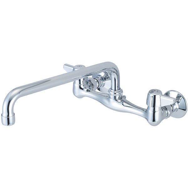 Central Brass Two Handle Wallmount Kitchen Faucet - Polished Chrome