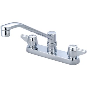 Central Brass Two Handle Cast Brass Kitchen Faucet without Side Spray - Polished Chrome