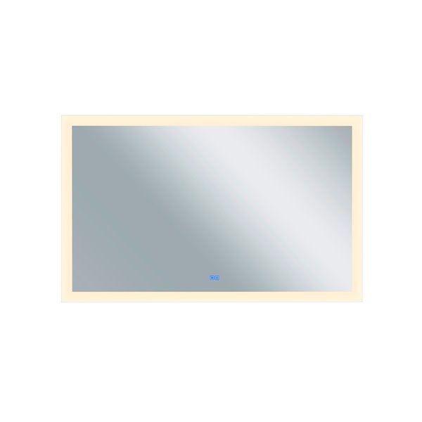 CWI Lighting Abigail Mirror with LED Light - Rectangle - 70-in - Silver/Matte White