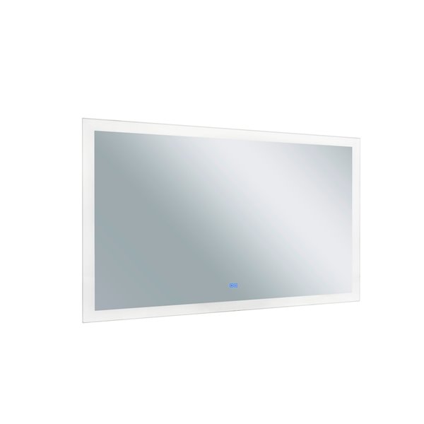 CWI Lighting Abigail Mirror with LED Light - Rectangle - 70-in - Silver/Matte White