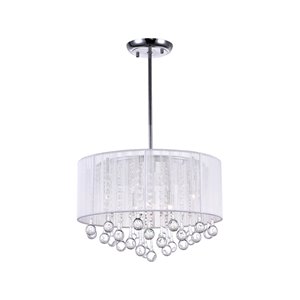 CWI Lighting Water Drop Chandelier - 6-Light - 18-in x 14-in - Chrome/White
