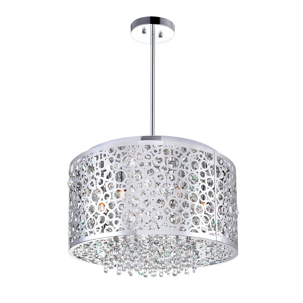 CWI Lighting Bubbles Chandelier - 6-Light - 16-in x 12-in - Chrome