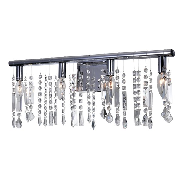 CWI Lighting Janine Vanity Light - 4-Light - 24-in x 12-in - Chrome