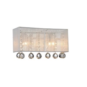 CWI Lighting Water Drop Vanity Light - 3-Light - 18-in x 10-in - Chrome and Silver