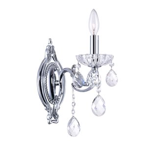 CWI Lighting Flawless Bathroom Wall Sconce - 1-Light - Chrome