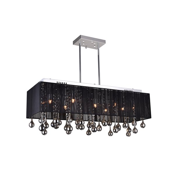 CWI Lighting Water Drop Chandelier 10Light 11in x 14in Chrome/Black RONA