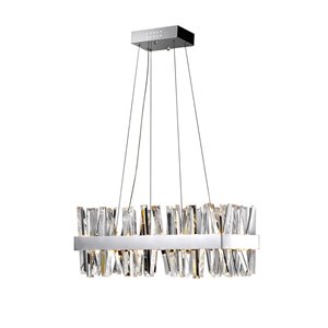 CWI Lighting Faye Chandelier - LED Light - 26-in x 10-in - Chrome