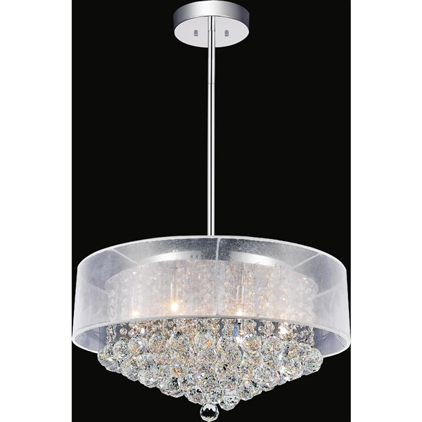 CWI Lighting Radiant Chandelier - 12-Light - 24-in x 13-in - Chrome ...