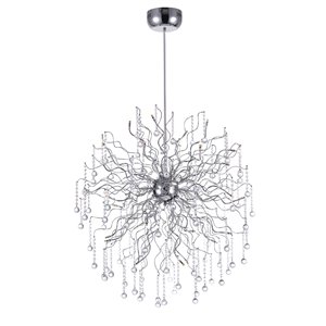 CWI Lighting Cherry Blossom Chandelier - 32-Light - 35-in x 48-in - Chrome