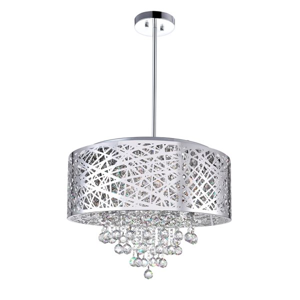 CWI Lighting Eternity Chandelier - 9-Light - 22-in x 16-in - Chrome