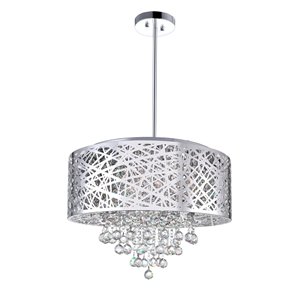 CWI Lighting Eternity Chandelier - 9-Light - 22-in x 16-in - Chrome