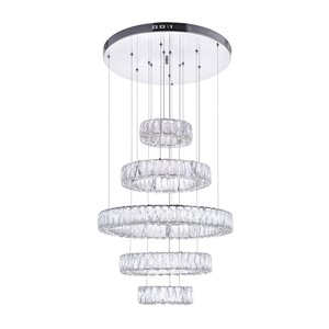 CWI Lighting Madeline Chandelier - LED Light - 24-in x 40-in - Chrome